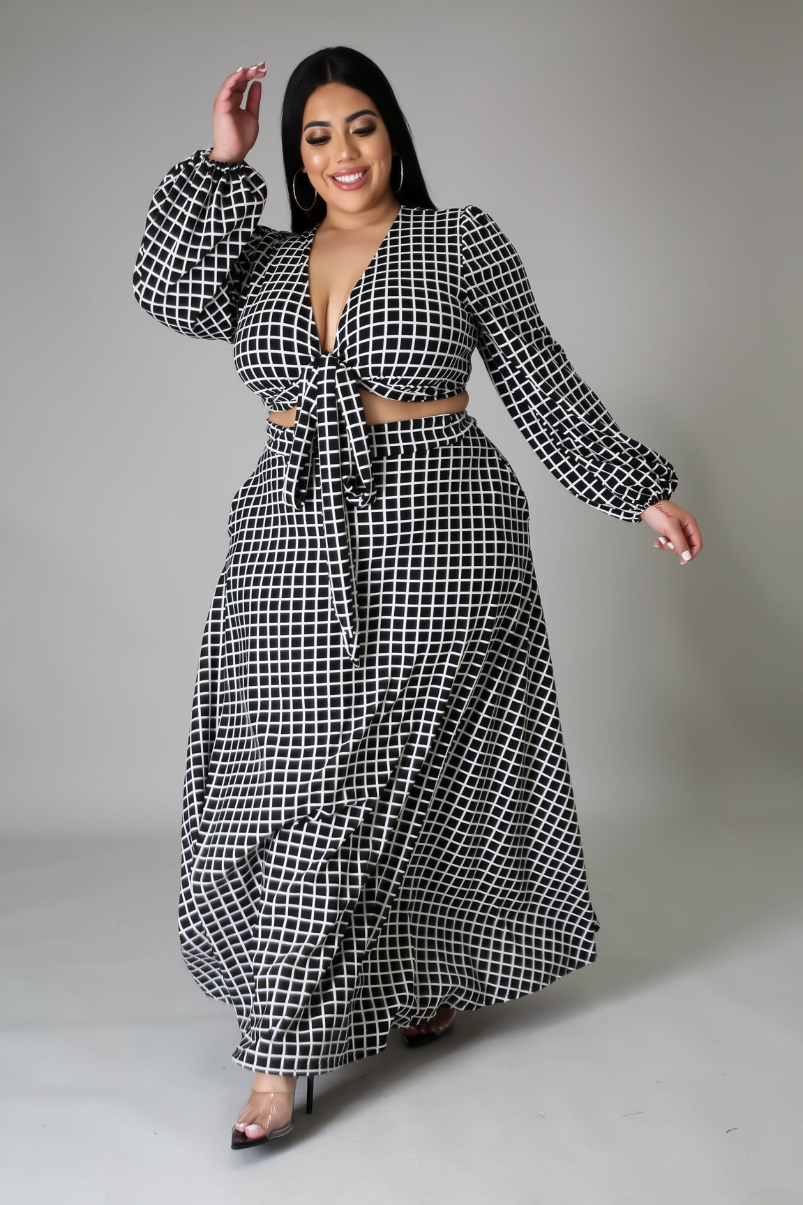 Checkered Skirt Set