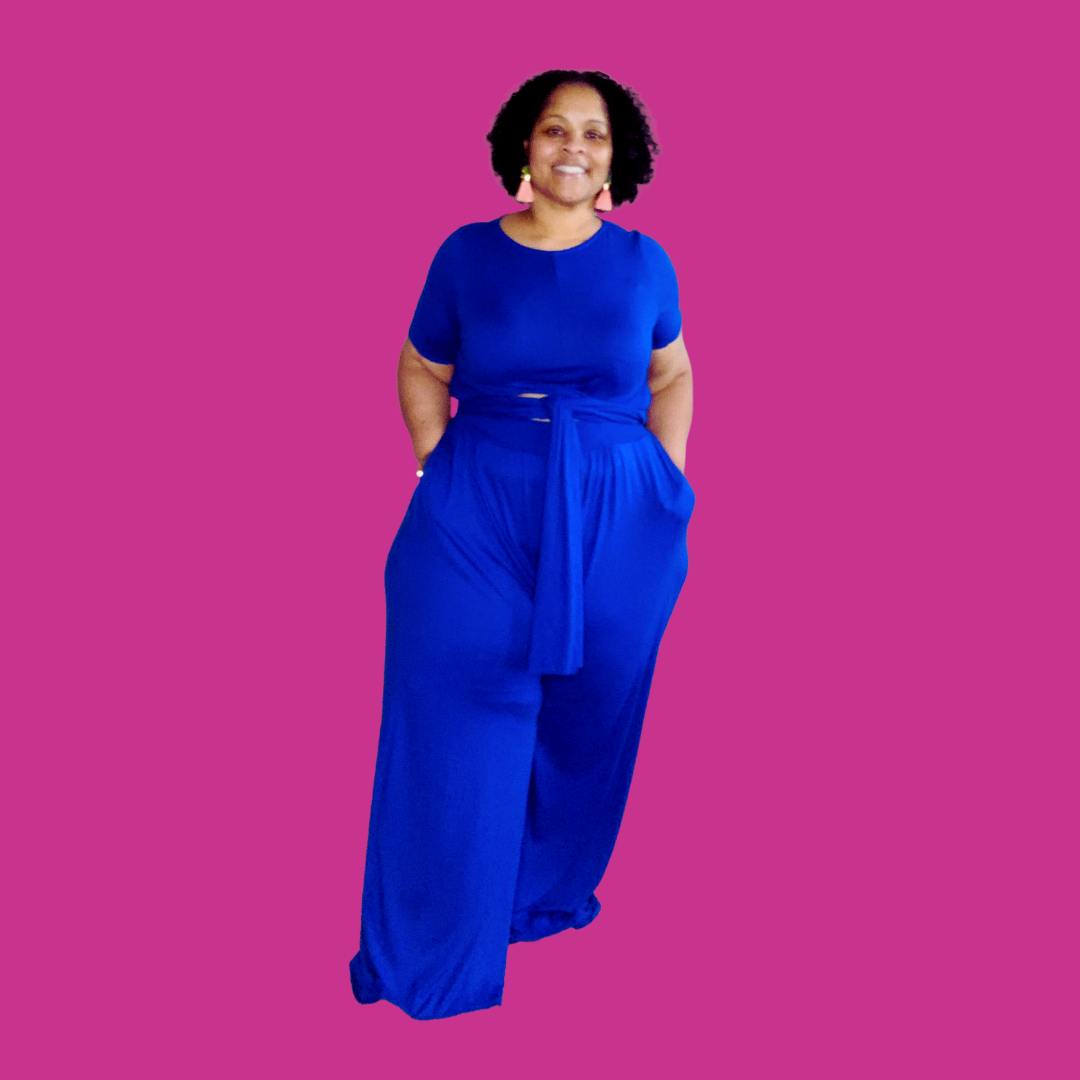 Curvy 2-piece Pant set - "Blue Magic"