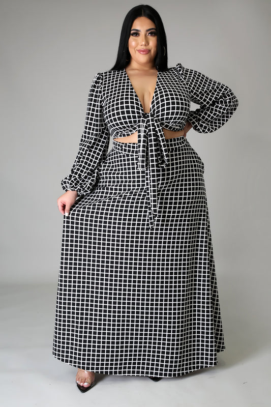 Checkered Skirt Set